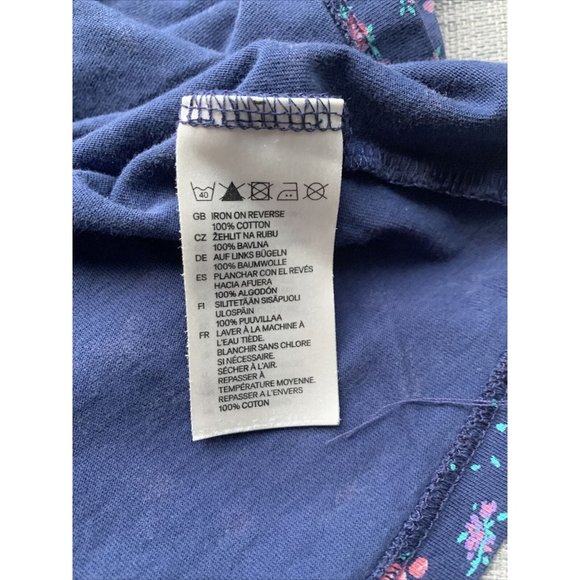 T Party Navy Floral Peace Sign Racerback Tank size S - Picture 8 of 9